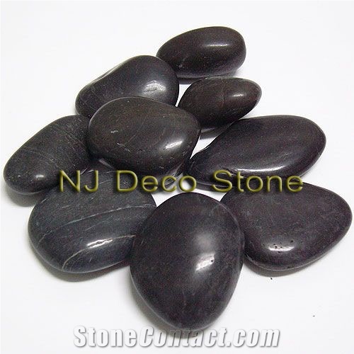 Polished Stripe Pebble Tiger Beach Pebble, Pebble Black Sandstone Pebbles