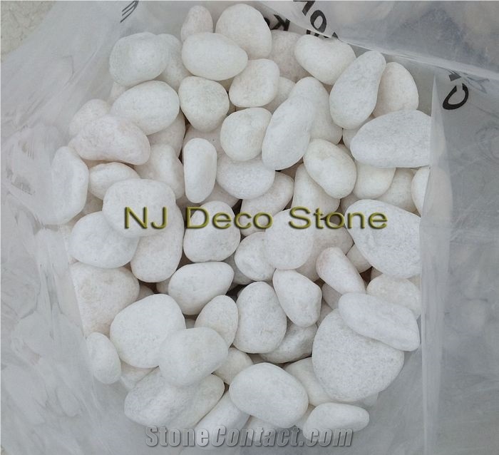 Snow White Pure White Pebble, White Marble Pebbles