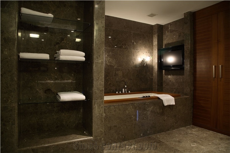 Maroon Marinace Marble Blocks, Turkey Brown Marble