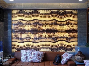 Backlit Brown Onyx Glass Panel
