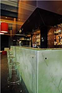 Backlit Green Onyx Glass Bar Top Backlit Green Onyx Glass Bar Top