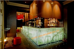 Backlit Green Onyx Glass Bar Top