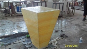 Backlit Honey Onyx Glass Bar Top (J061)