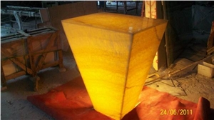 Backlit Honey Onyx Glass Bar Top (J061)