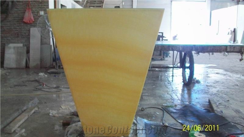 Backlit Honey Onyx Glass Bar Tops