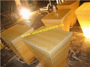 Backlit Honey Onyx Glass Bar Tops