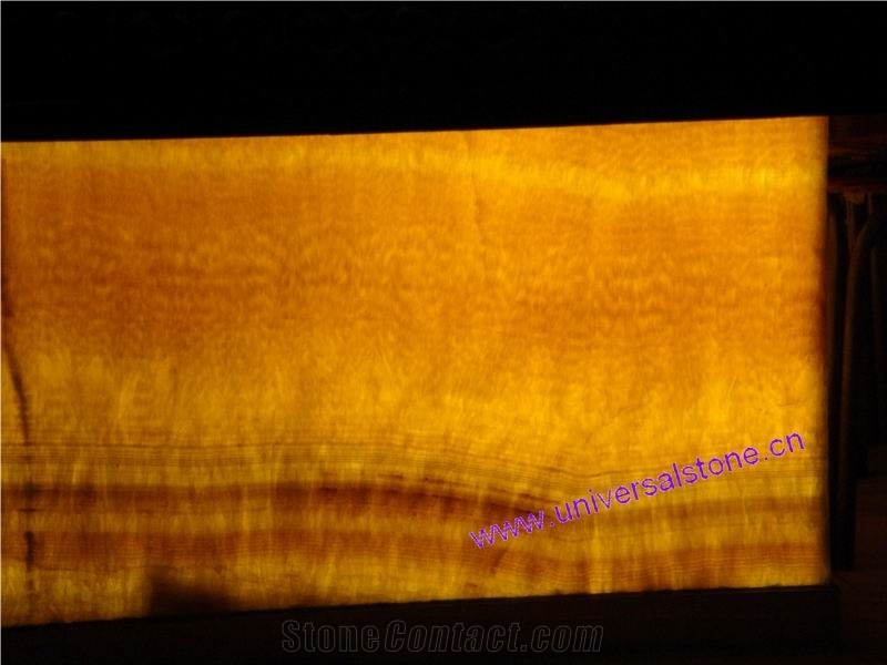 Backlit Honey Onyx Glass Ceiling Panel