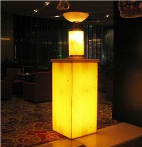 Backlit Honey Onyx Glass Lamp Box Backlit Honey Onyx Glass Lamp Box