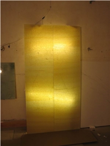 Backlit Honey Onyx Glass Lamp Box