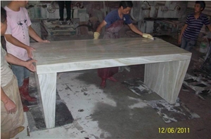 Backlit Honey Wood Vein Onyx Glass Table