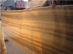 Backlit Honey Wooden Vein Onyx Glass Tile Z-16