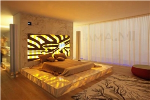 Backlit Onyx Glass Niche Wall (J98)