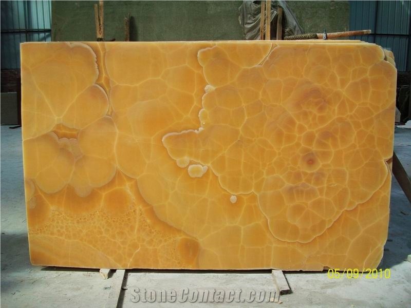 Backlit Orange Onyx Glass Kitchen Countertop