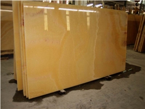 Backlit Orange Onyx Glass Kitchen Countertop