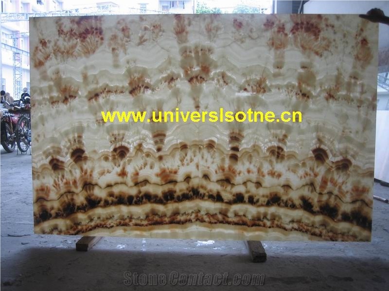 Backlit Snow Dragon Onyx Glass Panel