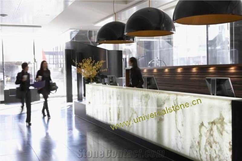 Backlit White Onyx Glass Bar Tops