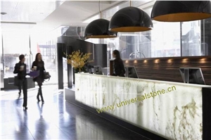 Backlit White Onyx Glass Bar Tops