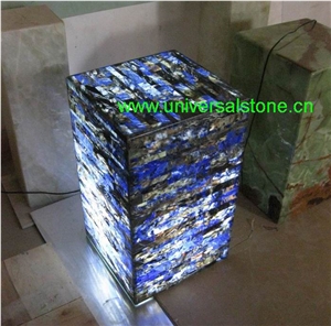 Blue Semiprecious Stone Box Backlit (J107)