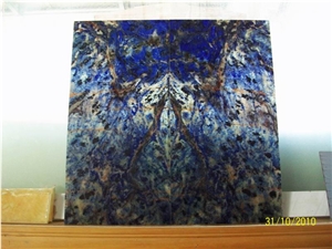 Blue Semiprecious Stone Box Backlit (J107)
