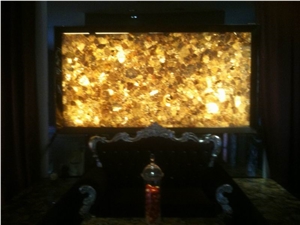 Brown Agate Semiprecious Stone Bar Top