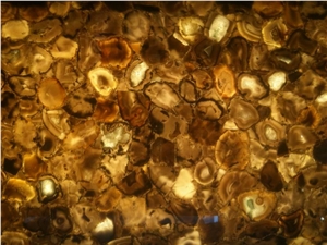 Brown Agate Semiprecious Stone Bar Top
