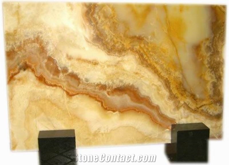 Golden Onyx Glass Lamp Box (Z07)