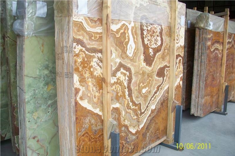 Golden Onyx Glass Lamp Box (Z07)