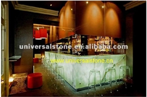 Green Semiprecious Stone Glass Bar Tops (J77)