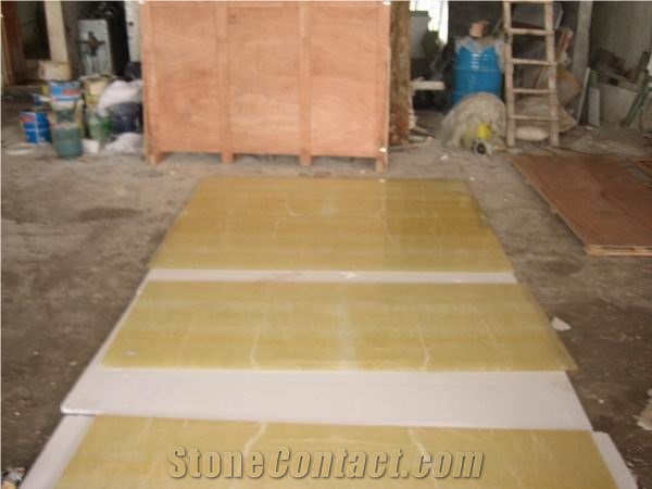 Honey Onyx Glass Panel (J01)