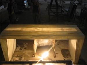 Honey Wooden Vein Onyx Glass (J050)