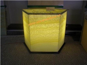 Light Honey Onyx Reception Desk