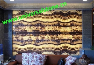 Tiger Vein Onyx Glass Niche Wall Backlit (J047)