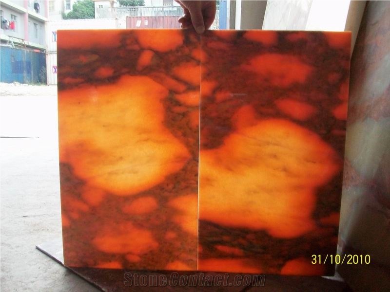 Translucent Afterglow Onyx Glass Table(Z10)