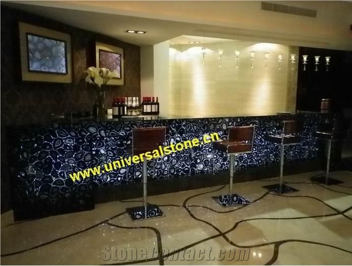 Translucent Agate Onyx Glass Bar Top (J042)