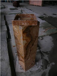 Translucent Golden Cloud Onyx Lamp Box
