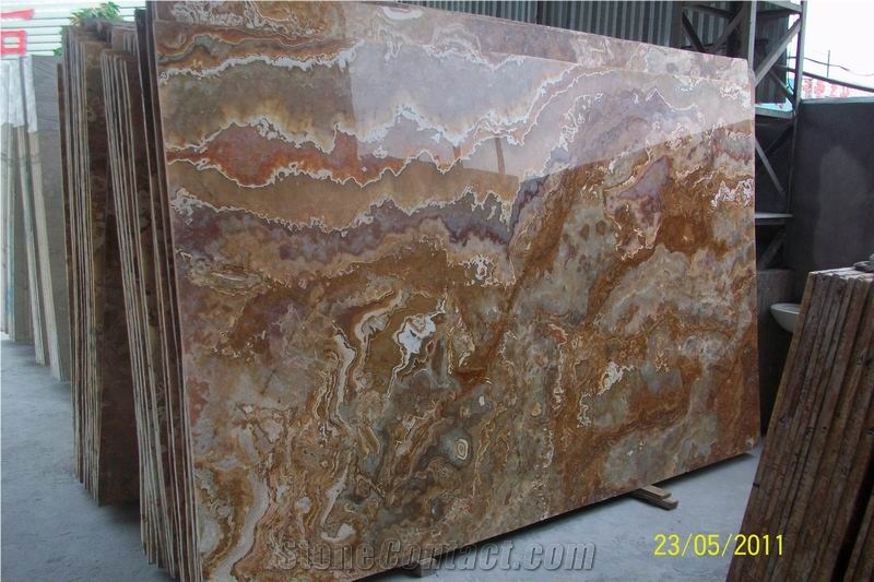 Translucent Golden Cloud Onyx Lamp Box
