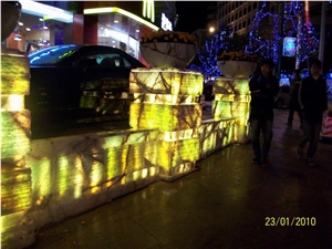 Translucent Green Onyx Glass Decorative Wall