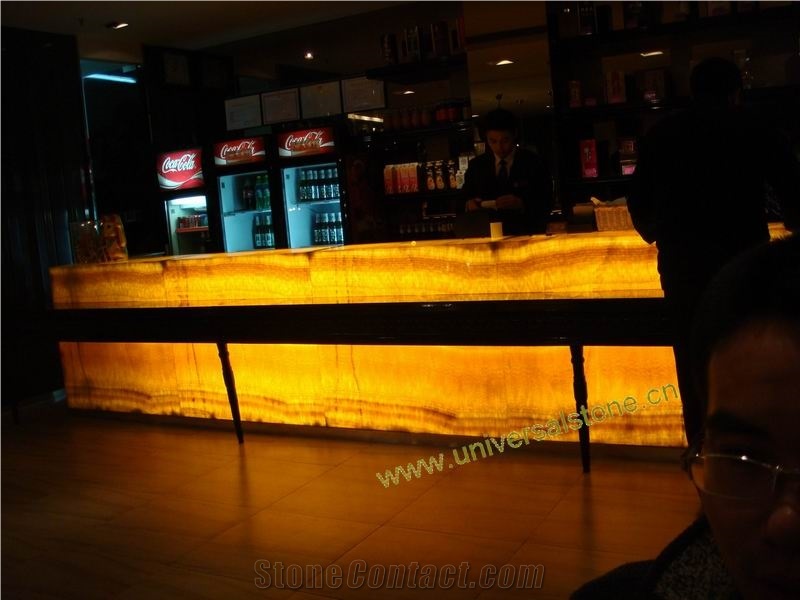 Translucent Honey Onyx Bar Tops