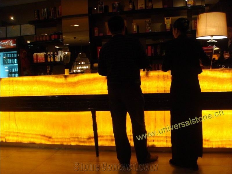 Translucent Honey Onyx Bar Tops