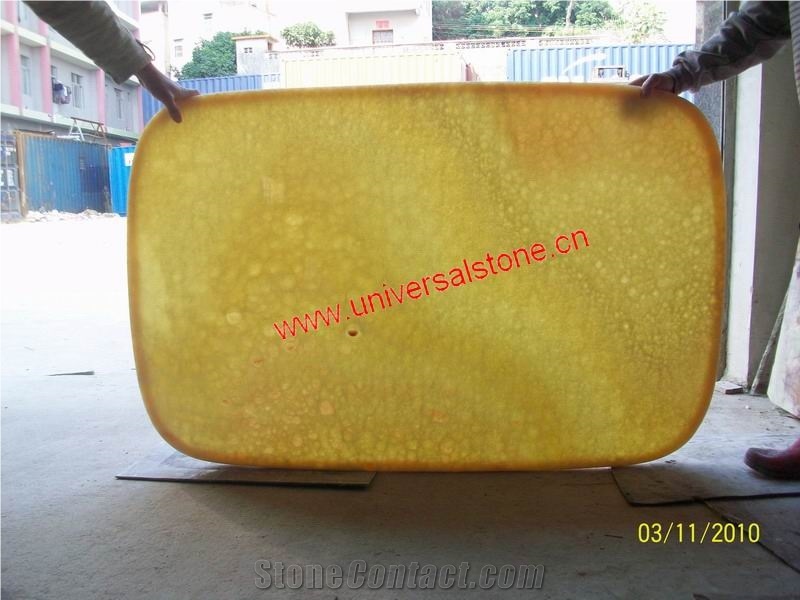 Translucent Honey Onyx Bar Tops