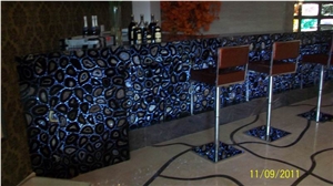 Translucent Semiprecious Agate Onyx Glass Bar Top Translucent Semiprecious Agate Onyx Glass Bar Top