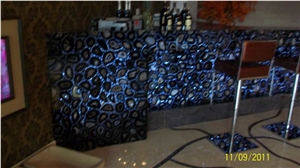 Translucent Semiprecious Agate Onyx Glass Bar Top