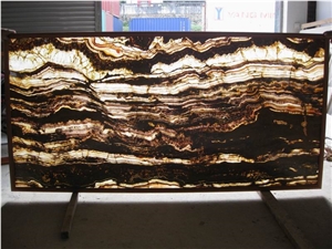 Translucent Tiger Vein Onyx Decorative Wall