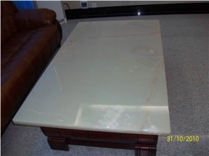 Translucent White Onyx Table