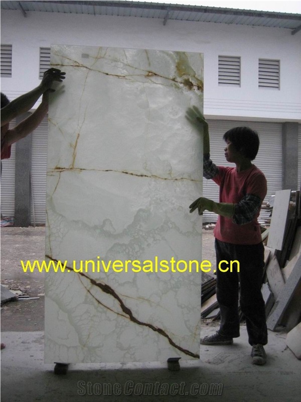 White Vein Onyx Glass (J056)