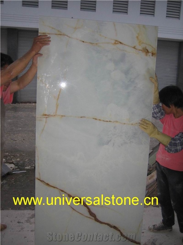 White Vein Onyx Glass (J056)