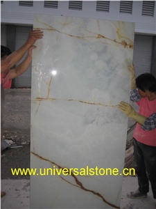 White Vein Onyx Glass (J056)