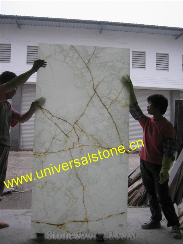 White Vein Onyx Glass (J056)