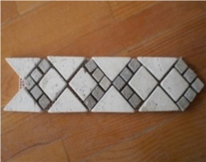 Deko - Mosaic Border Line, Apollonia Beige Travertine