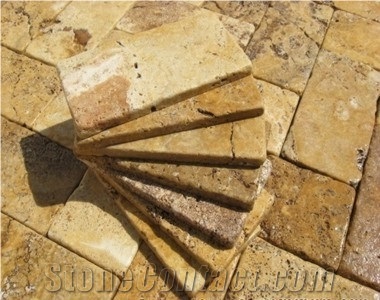 Golden Sienna Turkey Travertine Pavement, Yellow Travertine Pavement